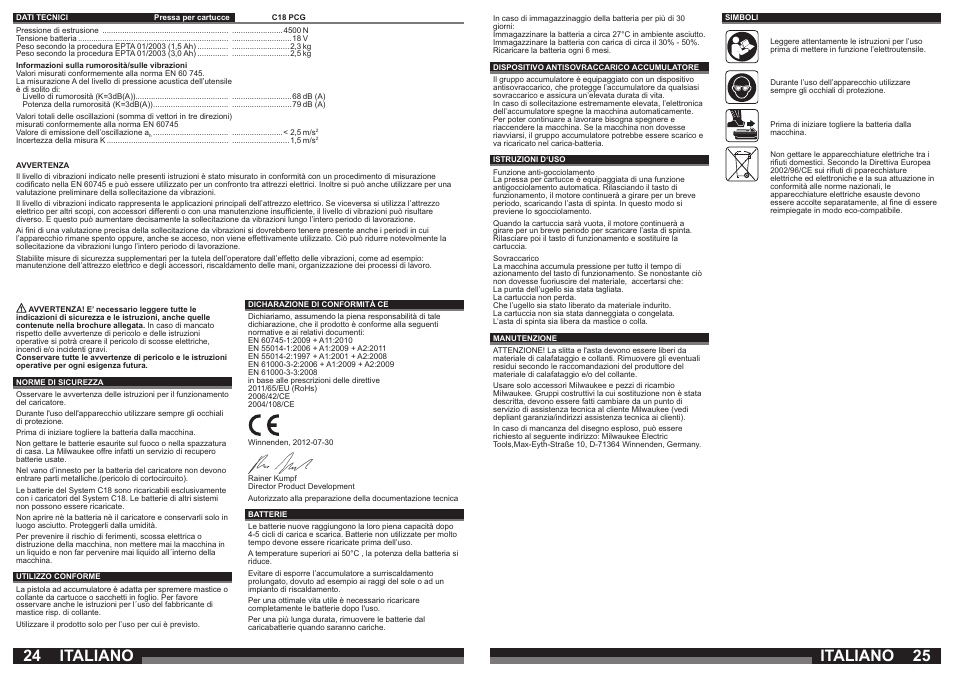 Italiano | Milwaukee C18 PCG User Manual | Page 13 / 37