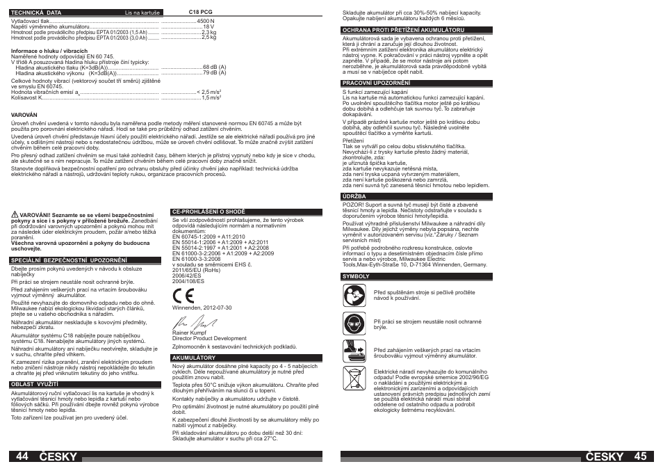 Česky | Milwaukee C18 PCG User Manual | Page 23 / 37