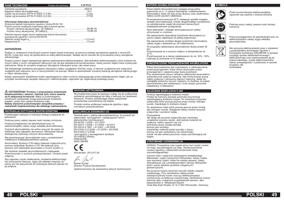 Polski | Milwaukee C18 PCG User Manual | Page 25 / 37