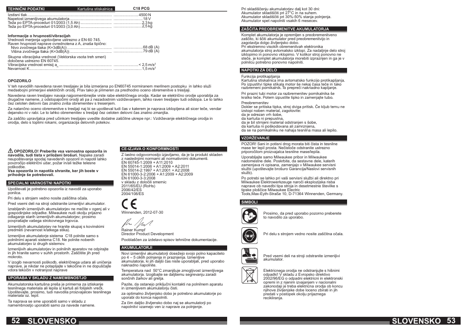 Slovensko | Milwaukee C18 PCG User Manual | Page 27 / 37