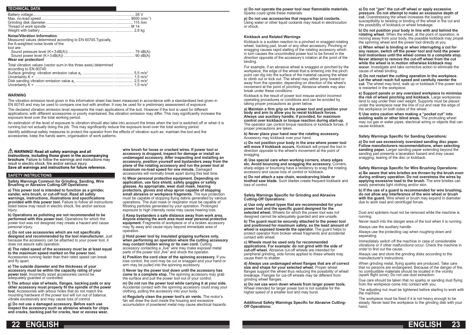 English | Milwaukee V 28 AG User Manual | Page 12 / 53