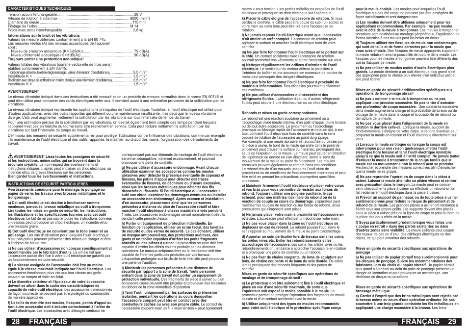 Français | Milwaukee V 28 AG User Manual | Page 15 / 53