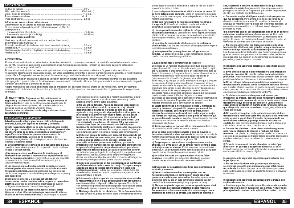 Español | Milwaukee V 28 AG User Manual | Page 18 / 53