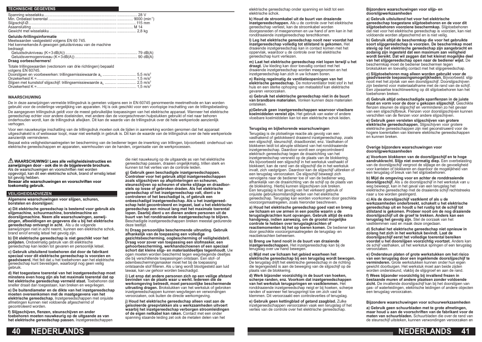 Nederlands | Milwaukee V 28 AG User Manual | Page 21 / 53