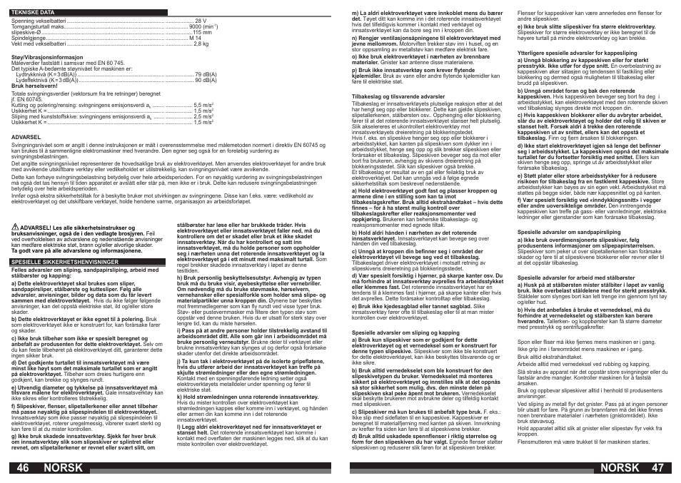 Norsk | Milwaukee V 28 AG User Manual | Page 24 / 53