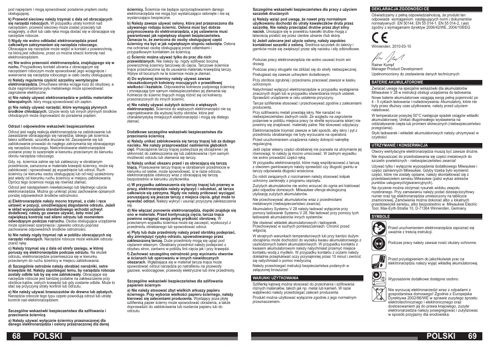 Polski | Milwaukee V 28 AG User Manual | Page 35 / 53