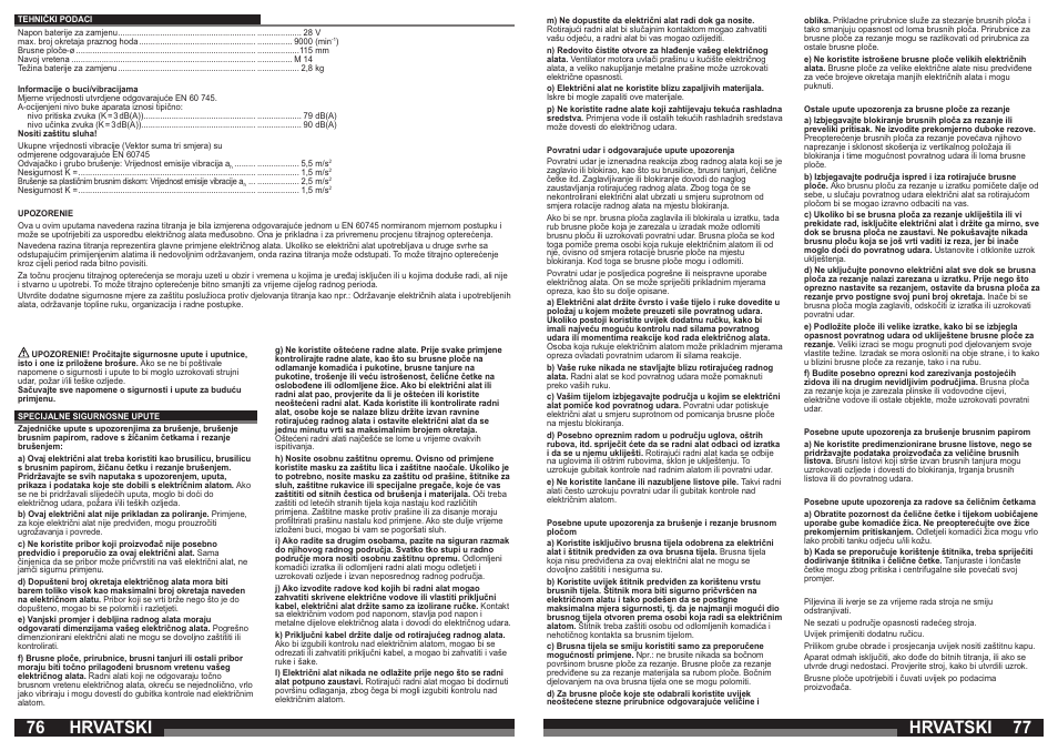 Hrvatski | Milwaukee V 28 AG User Manual | Page 39 / 53