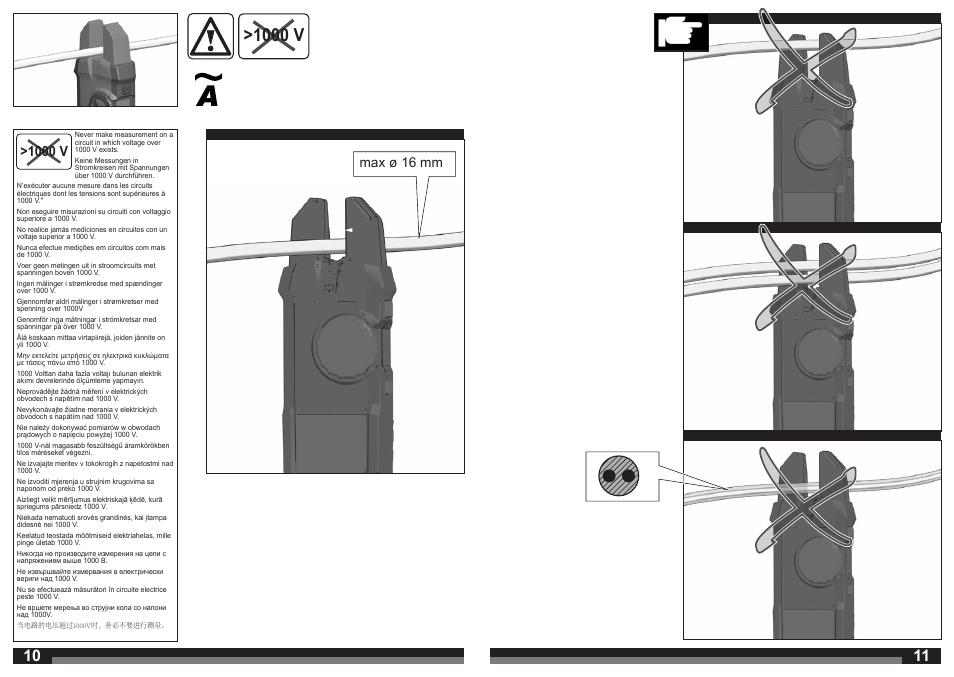 1000 v, Max ø 16 mm | Milwaukee C12 FM User Manual | Page 6 / 40