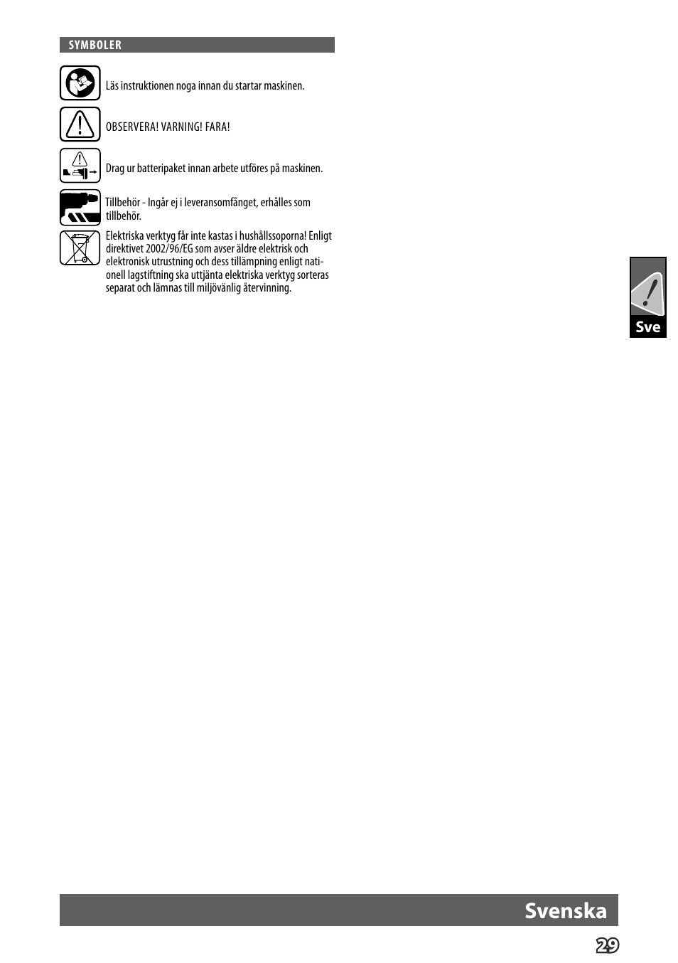 Svenska | Milwaukee M12 D E User Manual | Page 35 / 72