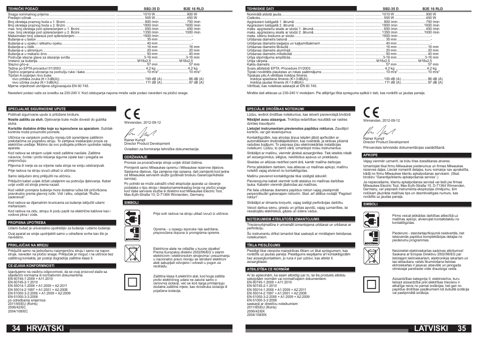 Hrvatski, Latviski | Milwaukee SB2-35 D User Manual | Page 18 / 23