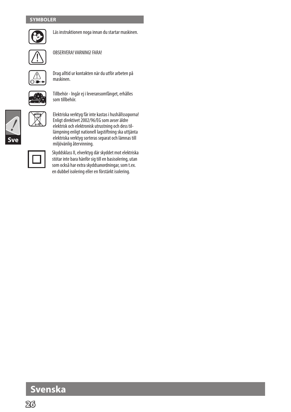 Svenska | Milwaukee ROS 125 E User Manual | Page 28 / 62