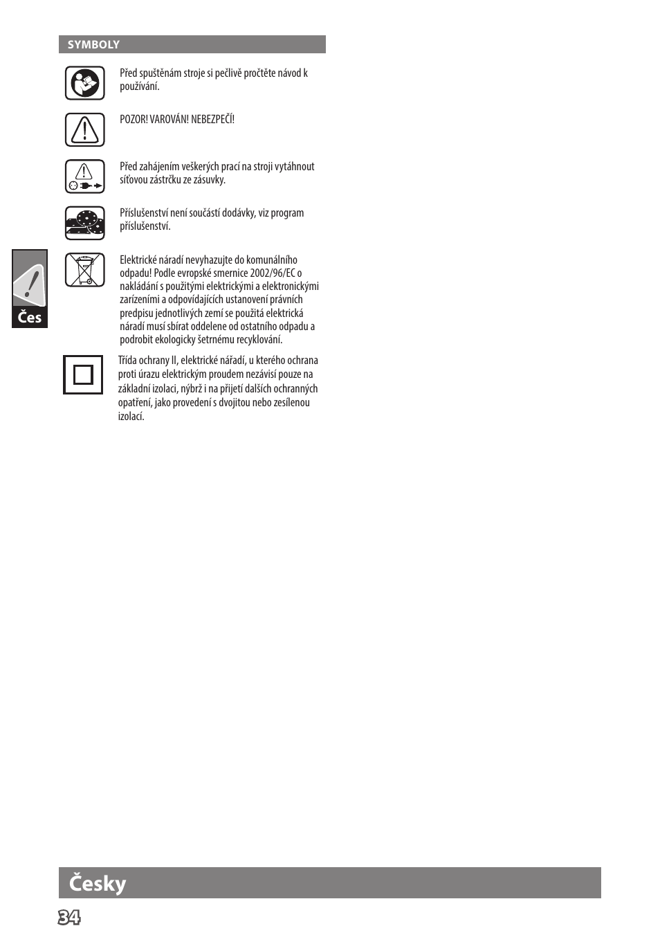 Česky | Milwaukee ROS 125 E User Manual | Page 36 / 62