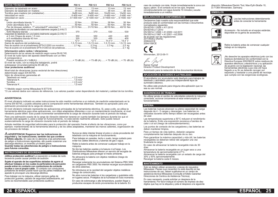 Español | Milwaukee PDD 14.4X User Manual | Page 13 / 37