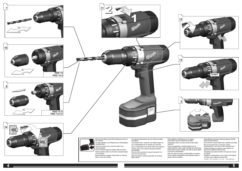 Milwaukee PDD 14.4X User Manual | Page 3 / 37