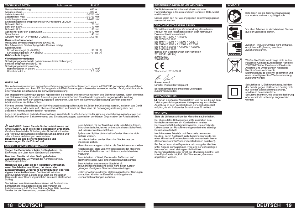Deutsch | Milwaukee PLH 20 User Manual | Page 10 / 37