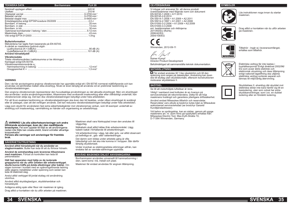 Svenska | Milwaukee PLH 20 User Manual | Page 18 / 37