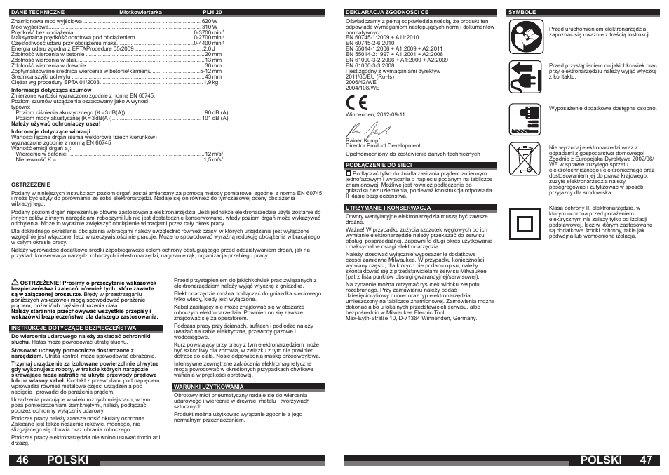 Polski | Milwaukee PLH 20 User Manual | Page 24 / 37