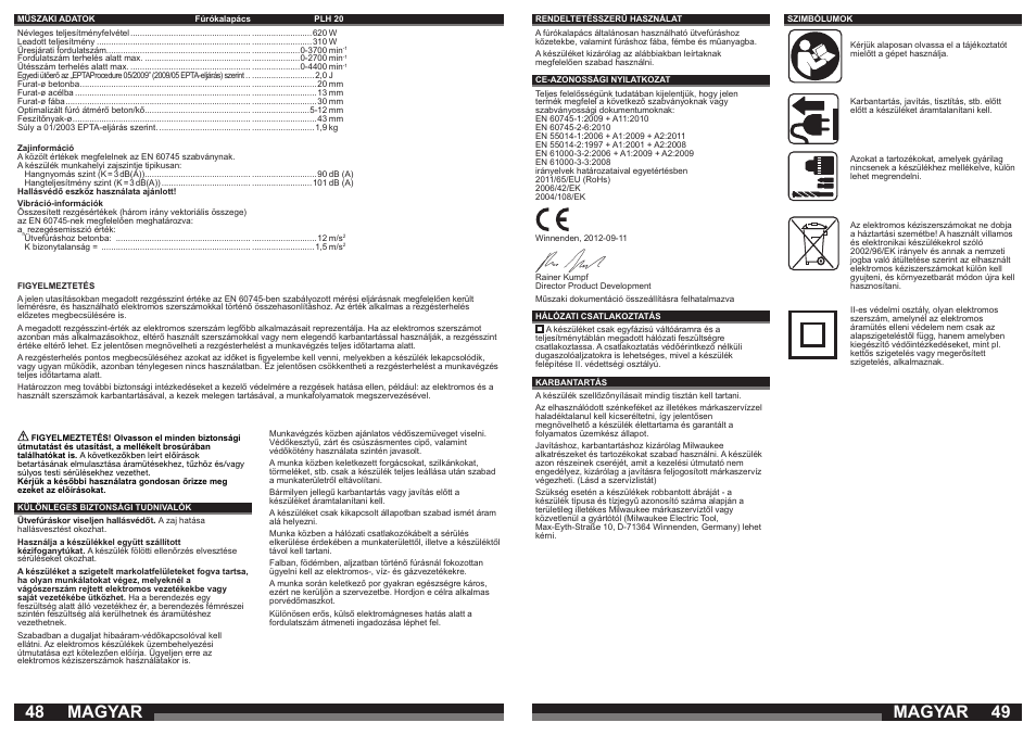 Magyar | Milwaukee PLH 20 User Manual | Page 25 / 37