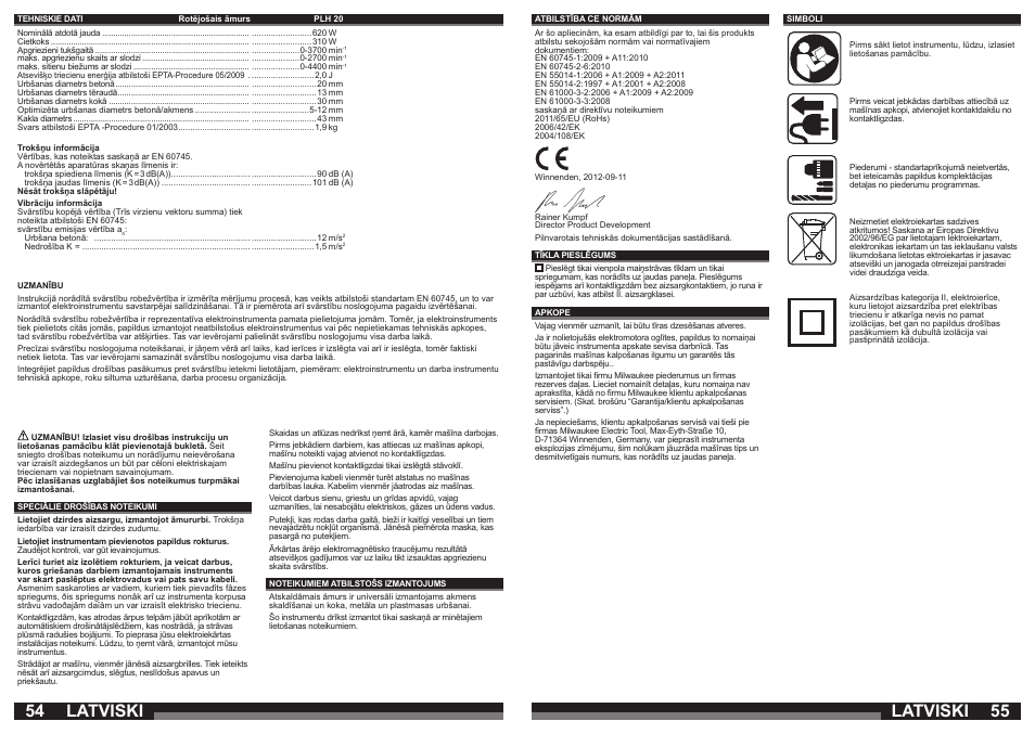 Latviski | Milwaukee PLH 20 User Manual | Page 28 / 37