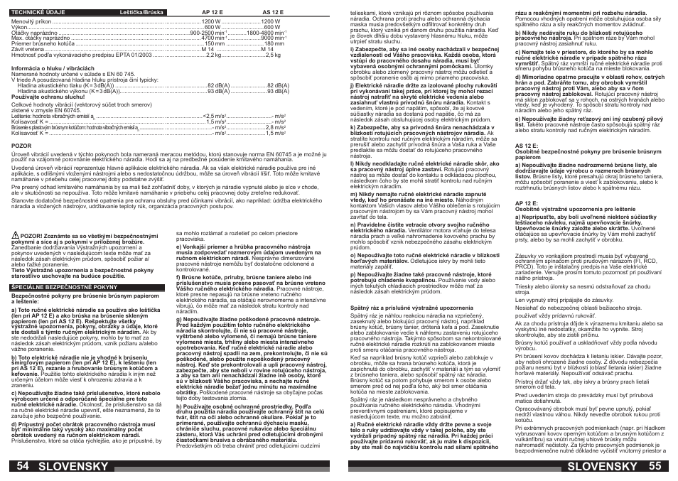 Slovensky | Milwaukee AP 12 E User Manual | Page 28 / 47