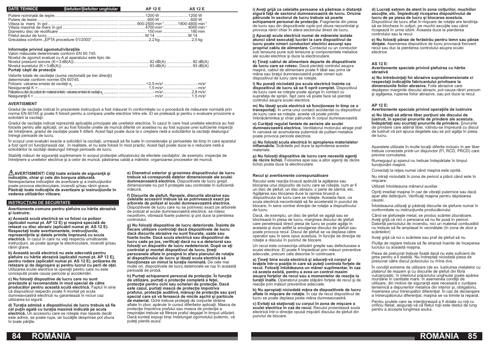 România | Milwaukee AP 12 E User Manual | Page 43 / 47