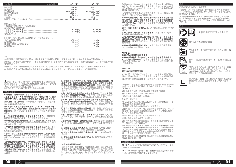 Milwaukee AP 12 E User Manual | Page 46 / 47