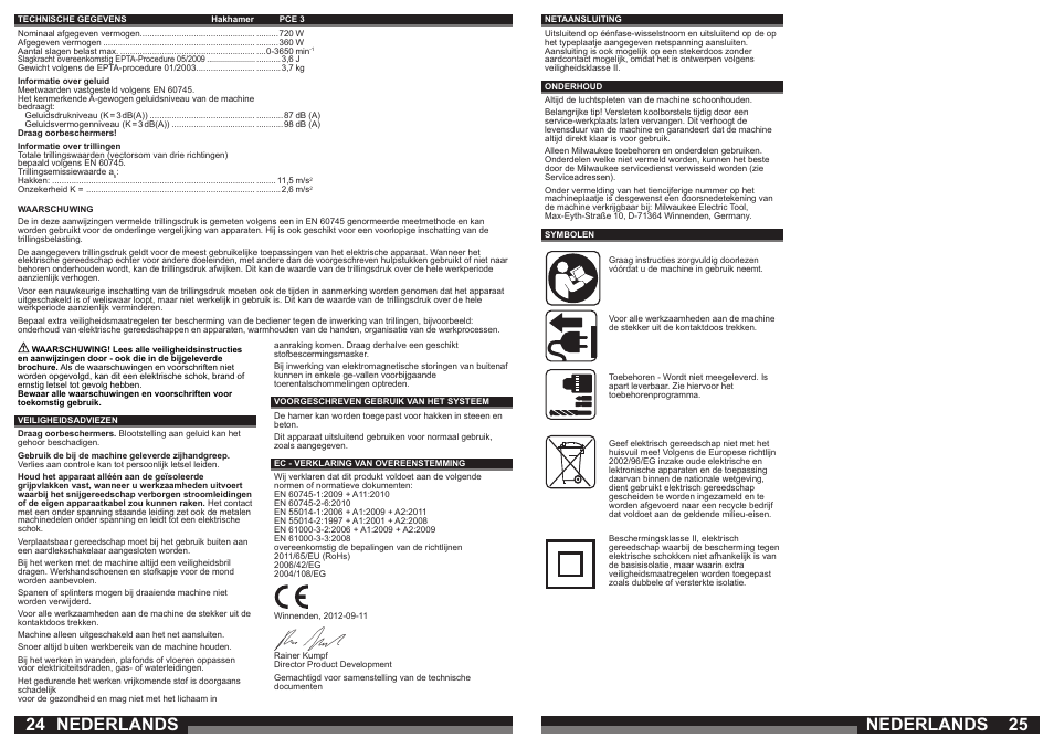 Nederlands | Milwaukee PCE 3 User Manual | Page 13 / 35