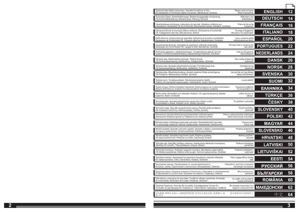 Slovensko 46, 64 македонски | Milwaukee PCE 3 User Manual | Page 2 / 35