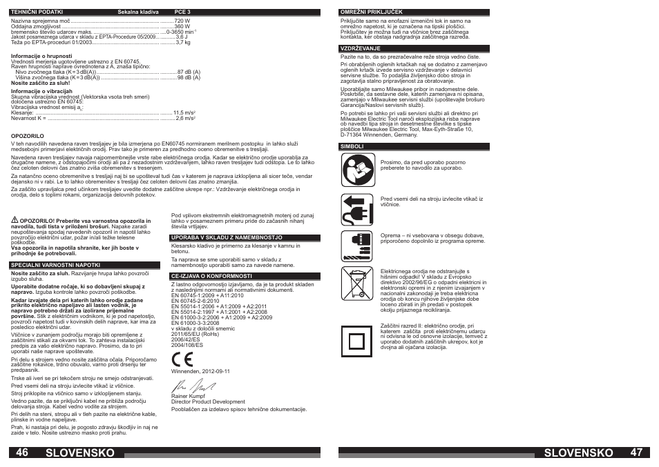 Slovensko | Milwaukee PCE 3 User Manual | Page 24 / 35