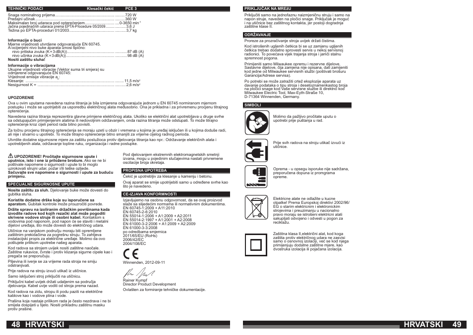 Hrvatski | Milwaukee PCE 3 User Manual | Page 25 / 35