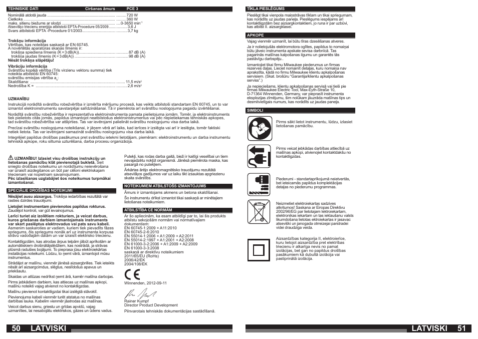 Latviski | Milwaukee PCE 3 User Manual | Page 26 / 35