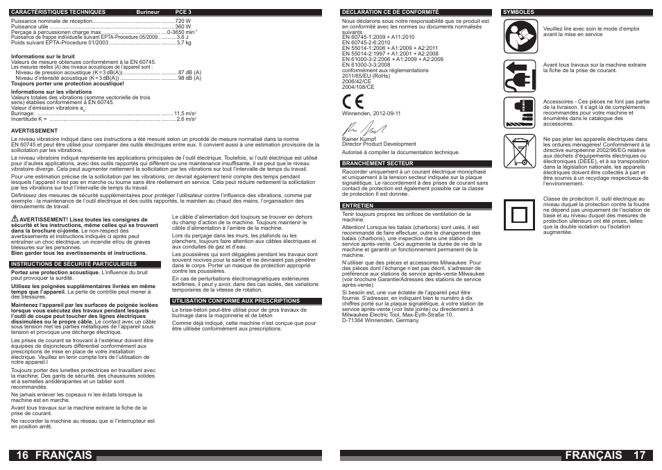 Français | Milwaukee PCE 3 User Manual | Page 9 / 35