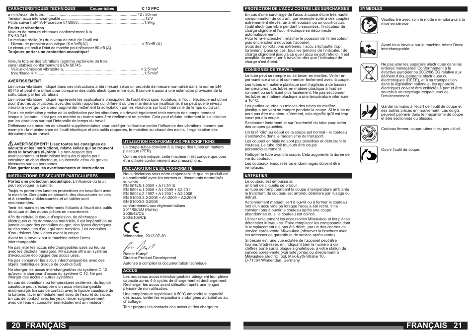 Français | Milwaukee C12 PPC (PEX) User Manual | Page 11 / 36