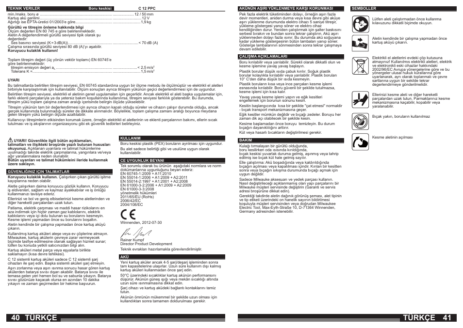 Türkçe | Milwaukee C12 PPC (PEX) User Manual | Page 21 / 36