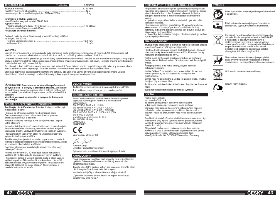 Česky | Milwaukee C12 PPC (PEX) User Manual | Page 22 / 36