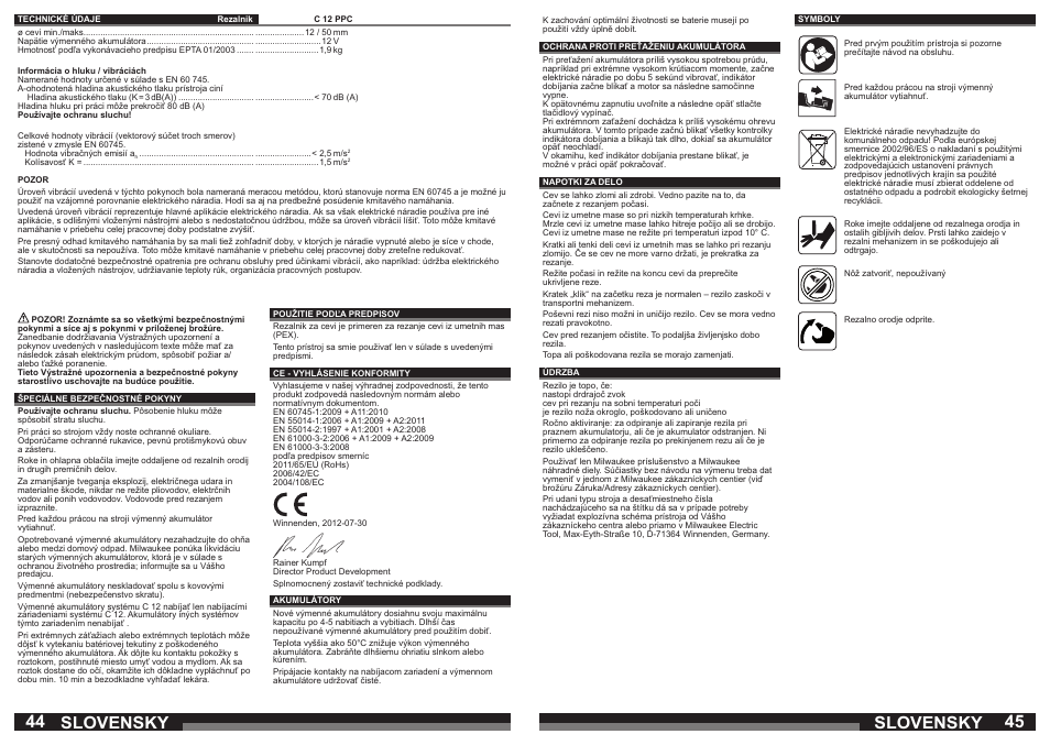 Slovensky | Milwaukee C12 PPC (PEX) User Manual | Page 23 / 36