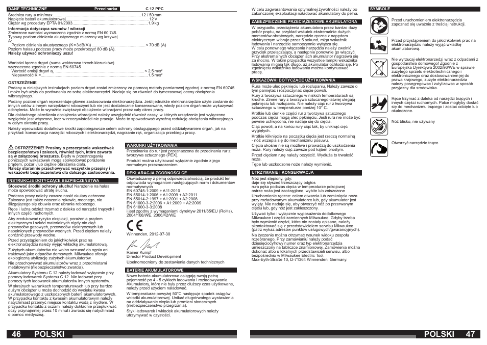 Polski | Milwaukee C12 PPC (PEX) User Manual | Page 24 / 36