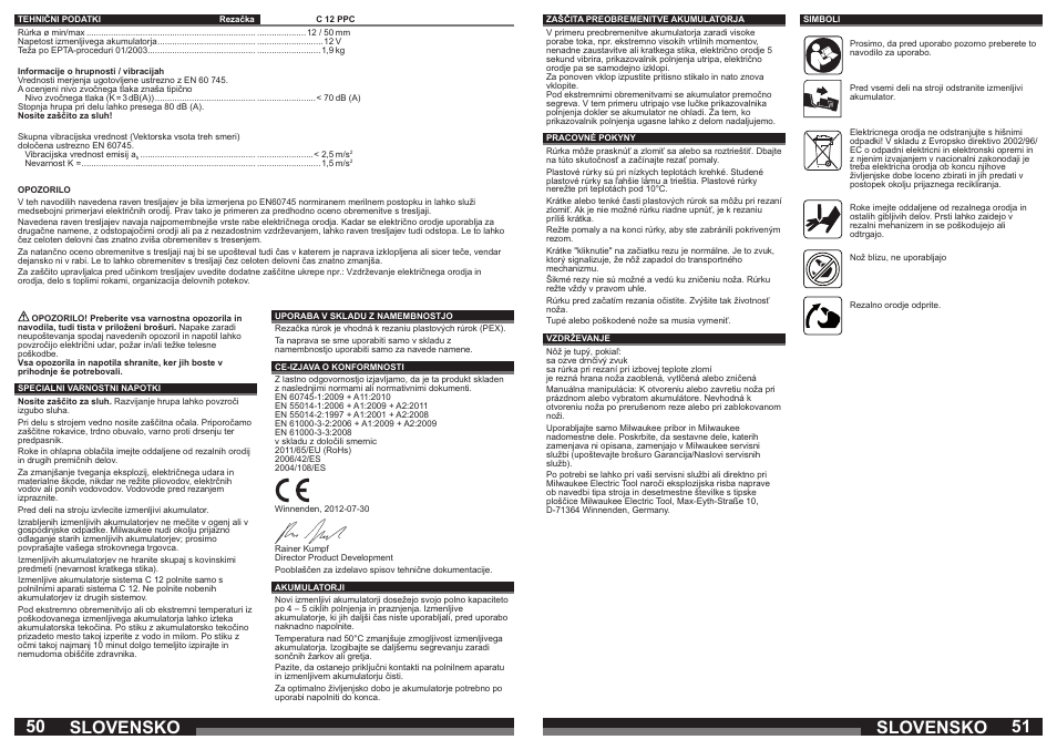 Slovensko | Milwaukee C12 PPC (PEX) User Manual | Page 26 / 36