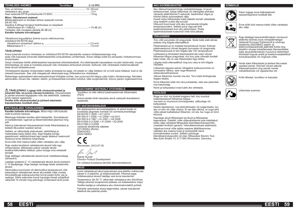 Eesti | Milwaukee C12 PPC (PEX) User Manual | Page 30 / 36