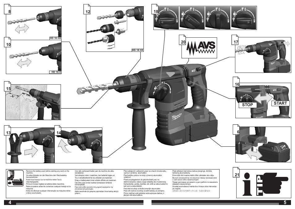 Milwaukee HD18 H User Manual | Page 3 / 39