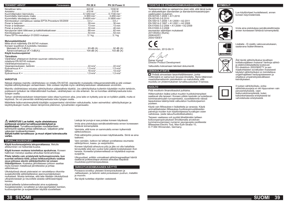 Suomi | Milwaukee PH 30 Power X User Manual | Page 20 / 37