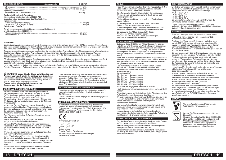 Deutsch | Milwaukee C12 PXP User Manual | Page 10 / 37