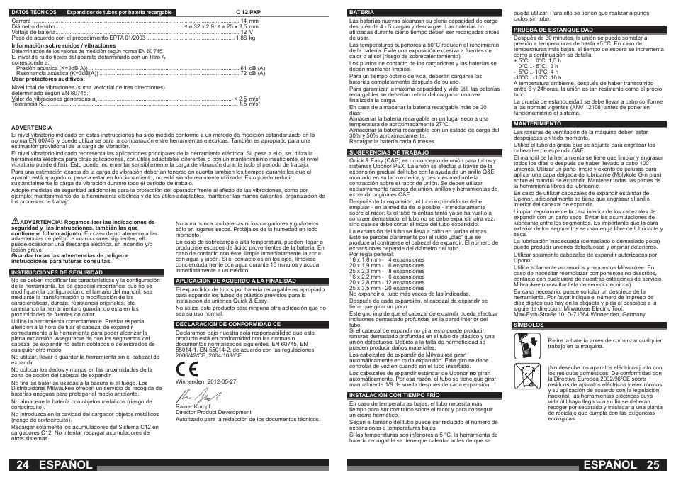 Español | Milwaukee C12 PXP User Manual | Page 13 / 37