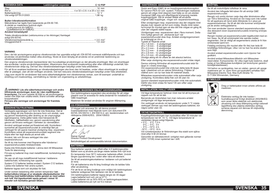 Svenska | Milwaukee C12 PXP User Manual | Page 18 / 37