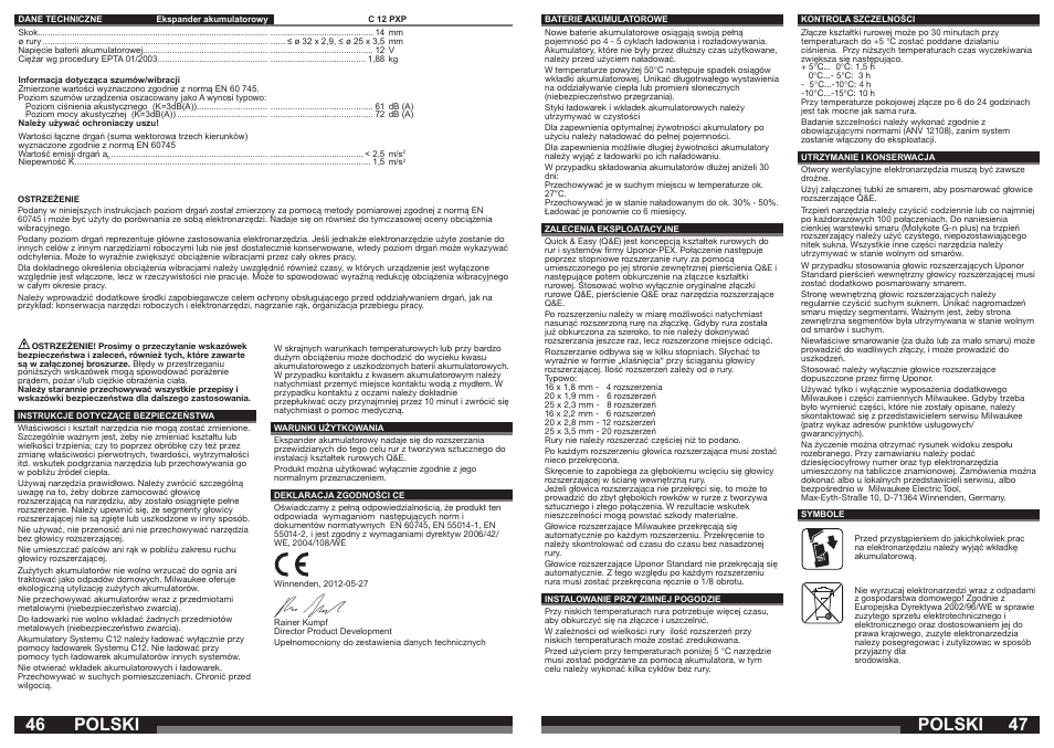 Polski | Milwaukee C12 PXP User Manual | Page 24 / 37