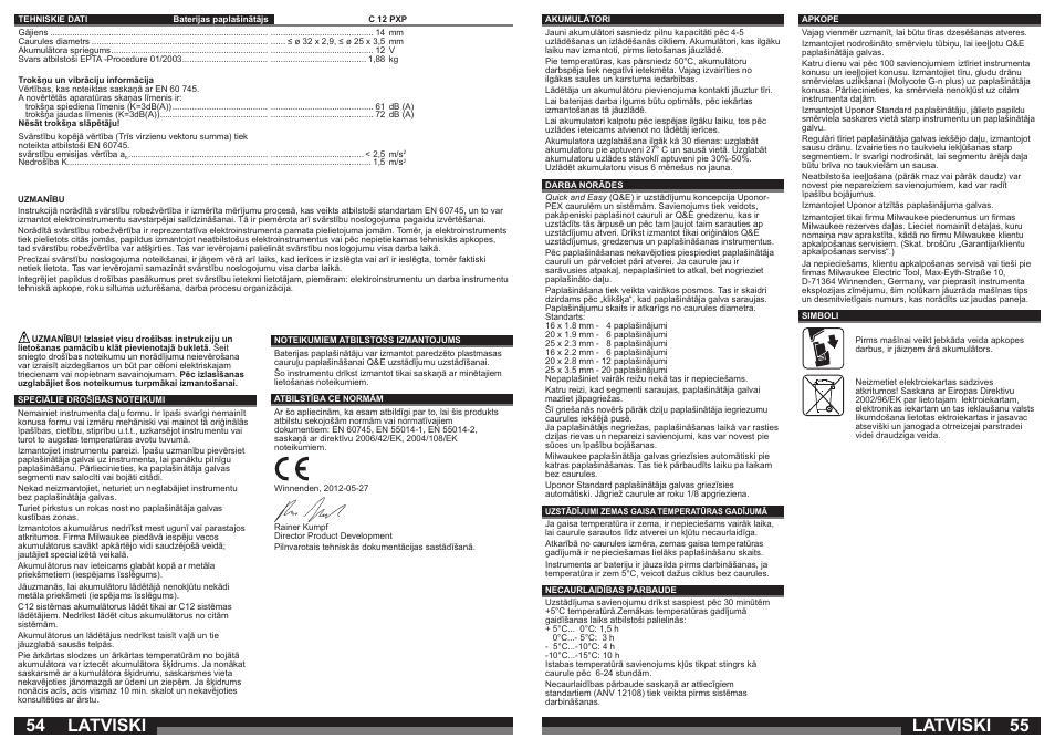 Latviski | Milwaukee C12 PXP User Manual | Page 28 / 37