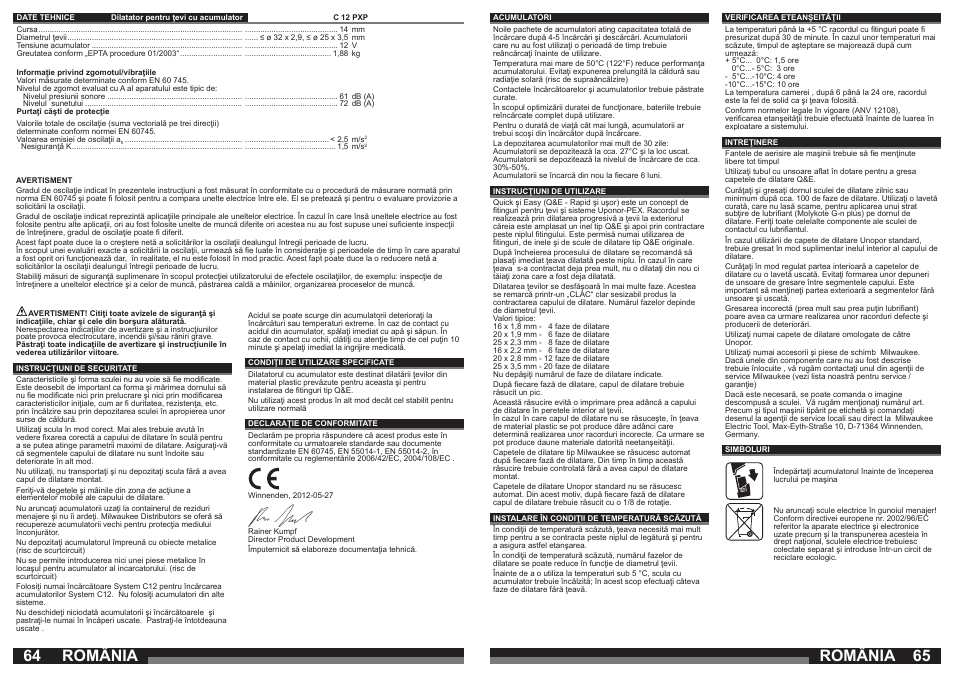 România | Milwaukee C12 PXP User Manual | Page 33 / 37