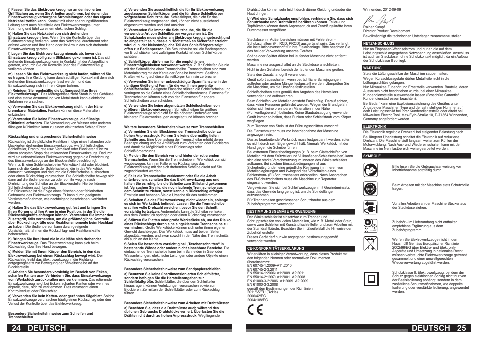 Deutsch | Milwaukee AG 16-125 INOX User Manual | Page 13 / 33