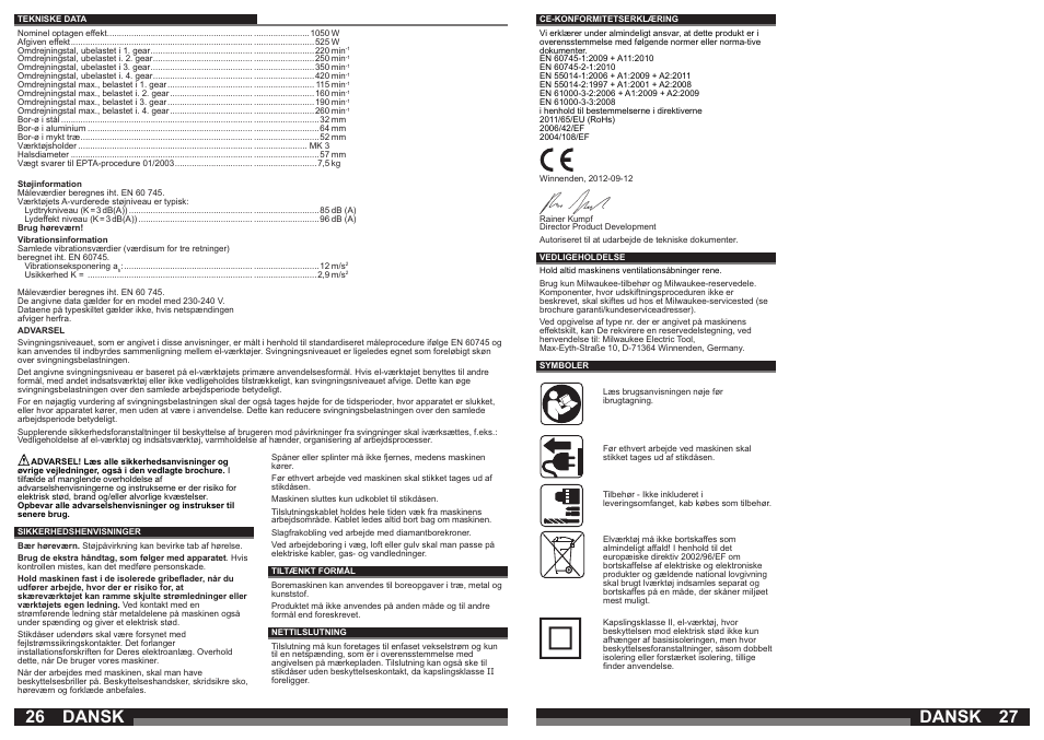 Dansk | Milwaukee B4-32 User Manual | Page 14 / 35