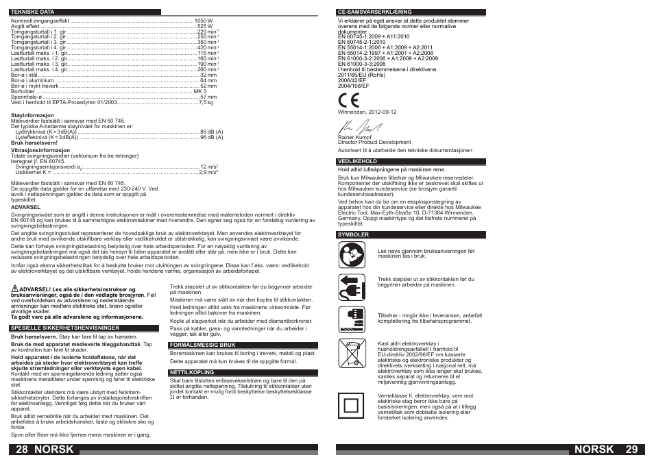 Norsk | Milwaukee B4-32 User Manual | Page 15 / 35